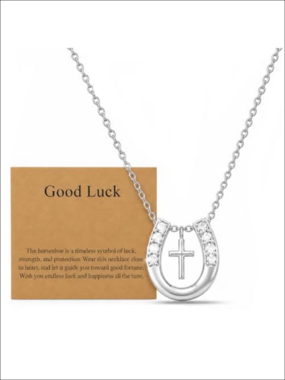 14k Gold Plated Horseshoe Pendant Necklace Equestrian Jewelry for Women